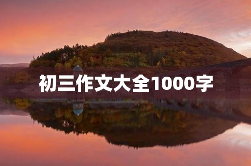 初三作文大全1000字