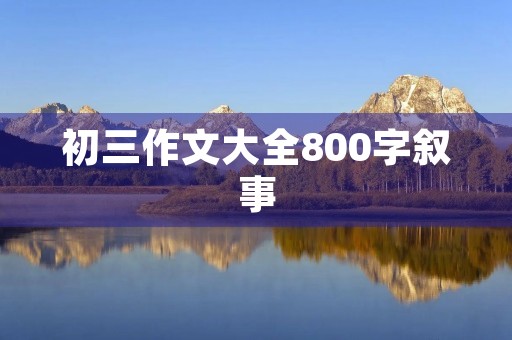 初三作文大全800字叙事