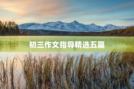 初三作文指导精选五篇 初三作文指导精选五篇