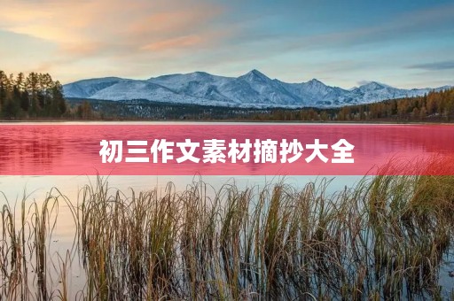 初三作文素材摘抄大全