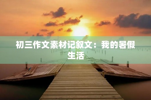 初三作文素材记叙文：我的暑假生活