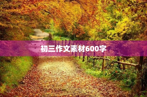初三作文素材600字 初三作文素材600字