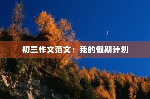 初三作文范文：我的假期计划