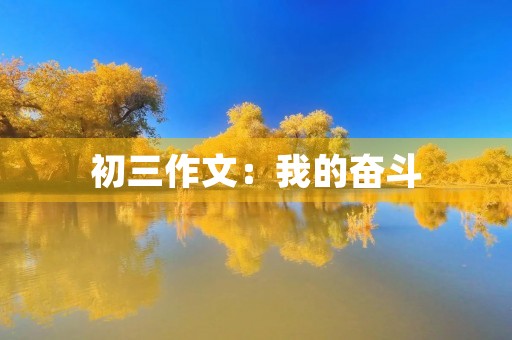 初三作文:我的奋斗 初三作文:我的奋斗