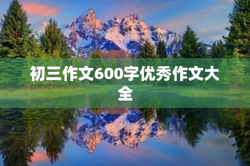 初三作文600字优秀作文大全