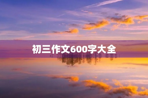 初三作文600字大全