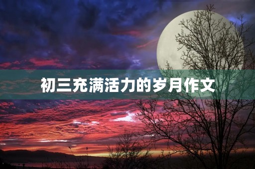 初三充满活力的岁月作文