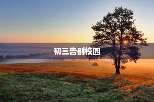 初三告别校园，我要向未来出发