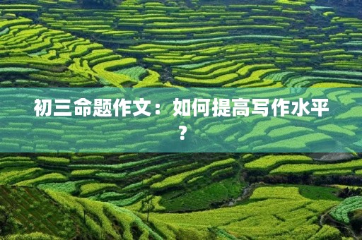 初三命题作文：如何提高写作水平？