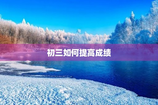 初三如何提高成绩