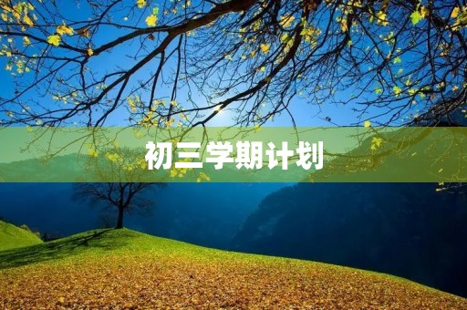 初三学期计划 初三学期计划