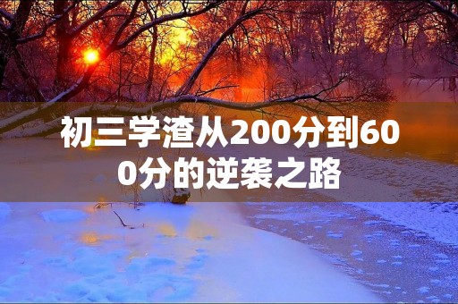初三学渣从200分到600分的逆袭之路 初三学渣从200分到600分的逆袭之路