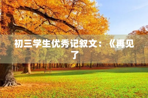 初三学生优秀记叙文：《再见了，小学》