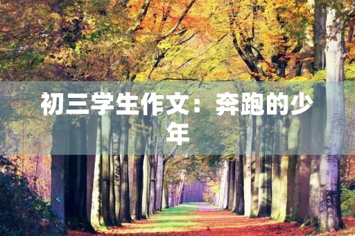 初三学生作文：奔跑的少年