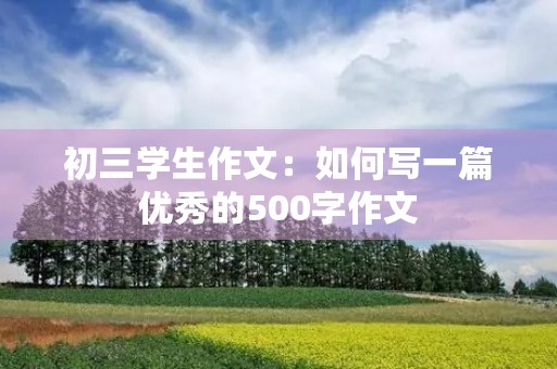 初三学生作文：如何写一篇优秀的500字作文