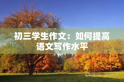 初三学生作文:如何提高语文写作水平 初三学生作文:如何提高语文写作水平