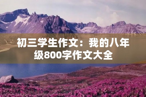 初三学生作文：我的八年级800字作文大全
