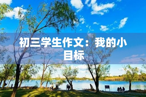 初三学生作文:我的小目标 初三学生作文:我的小目标
