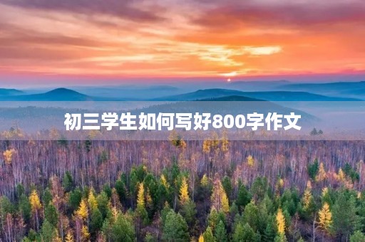 初三学生如何写好800字作文 初三学生如何写好800字作文
