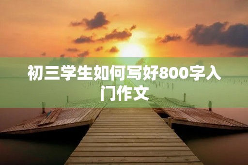 初三学生如何写好800字入门作文 初三学生如何写好800字入门作文