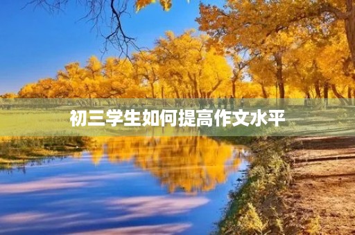 初三学生如何提高作文水平