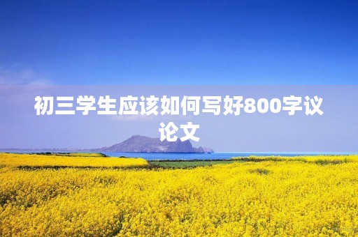 初三学生应该如何写好800字议论文 初三学生应该如何写好800字议论文