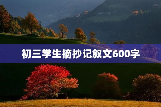 初三学生摘抄记叙文600字 初三学生摘抄记叙文600字