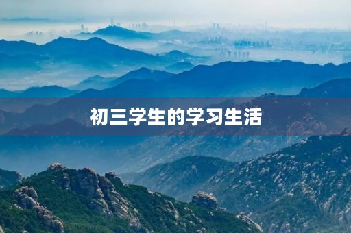 初三学生的学习生活 初三学生的学习生活