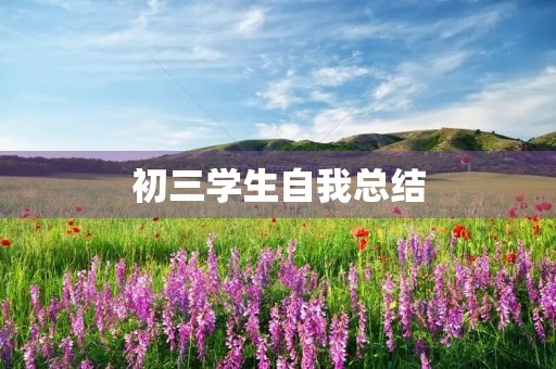 初三学生自我总结
