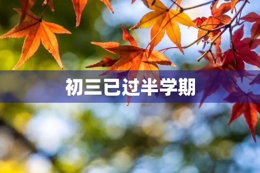 初三已过半学期，我仍需努力