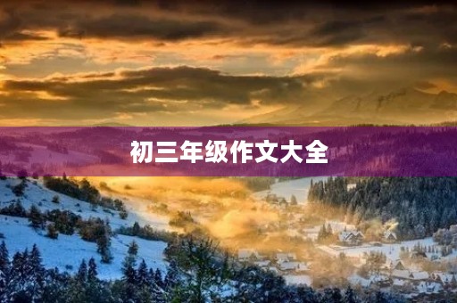 初三年级作文大全