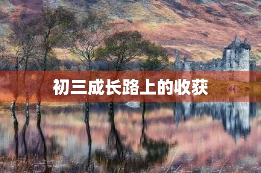 初三成长路上的收获
