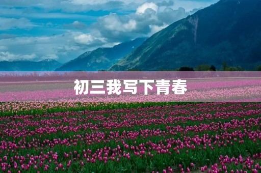 初三我写下青春 初三我写下青春