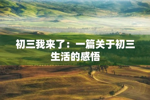 初三我来了:一篇关于初三生活的感悟 初三我来了:一篇关于初三生活的感悟