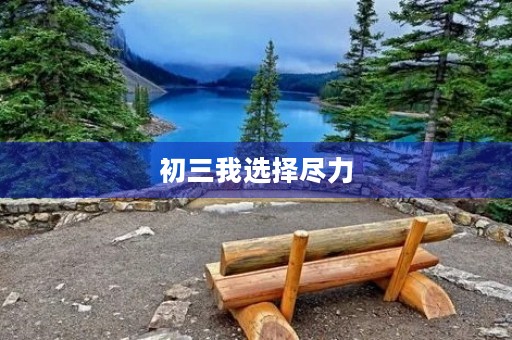 初三我选择尽力 初三我选择尽力