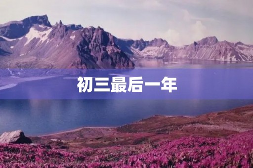 初三最后一年，我该如何度过？