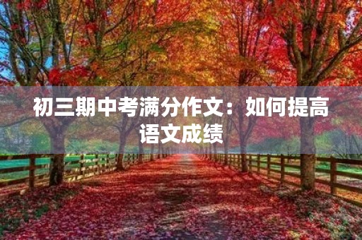 初三期中考满分作文:如何提高语文成绩 初三期中考满分作文:如何提高语文成绩