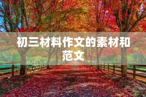 初三材料作文的素材和范文