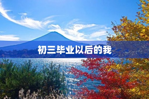 初三毕业以后的我 初三毕业以后的我
