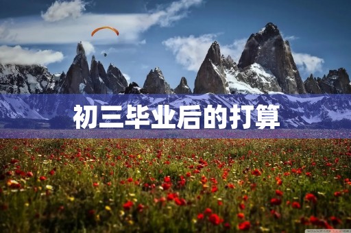 初三毕业后的打算 初三毕业后的打算