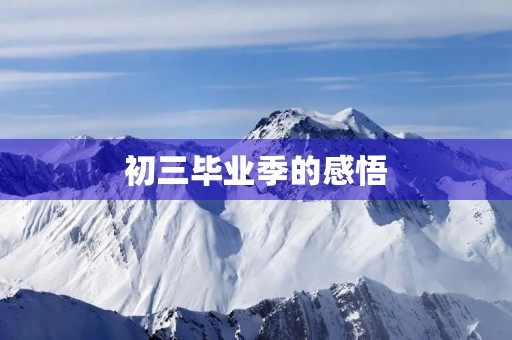 初三毕业季的感悟 初三毕业季的感悟