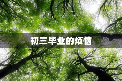 初三毕业的烦恼 初三毕业的烦恼