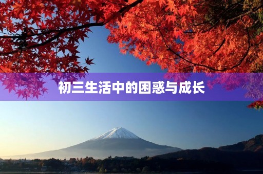 初三生活中的困惑与成长 初三生活中的困惑与成长