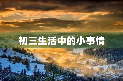 初三生活中的小事情 初三生活中的小事情