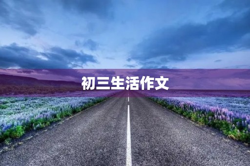 初三生活作文 初三生活作文