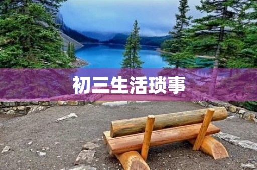 初三生活琐事,如何应对? 初三生活琐事,如何应对?