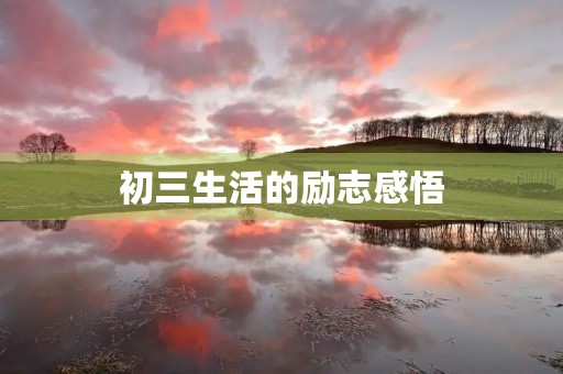 初三生活的励志感悟