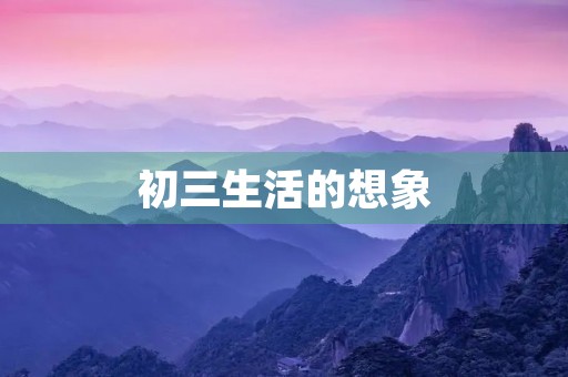 初三生活的想象