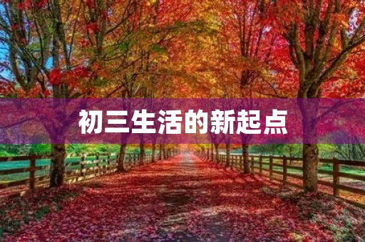 初三生活的新起点