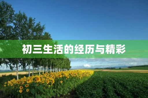 初三生活的经历与精彩 初三生活的经历与精彩